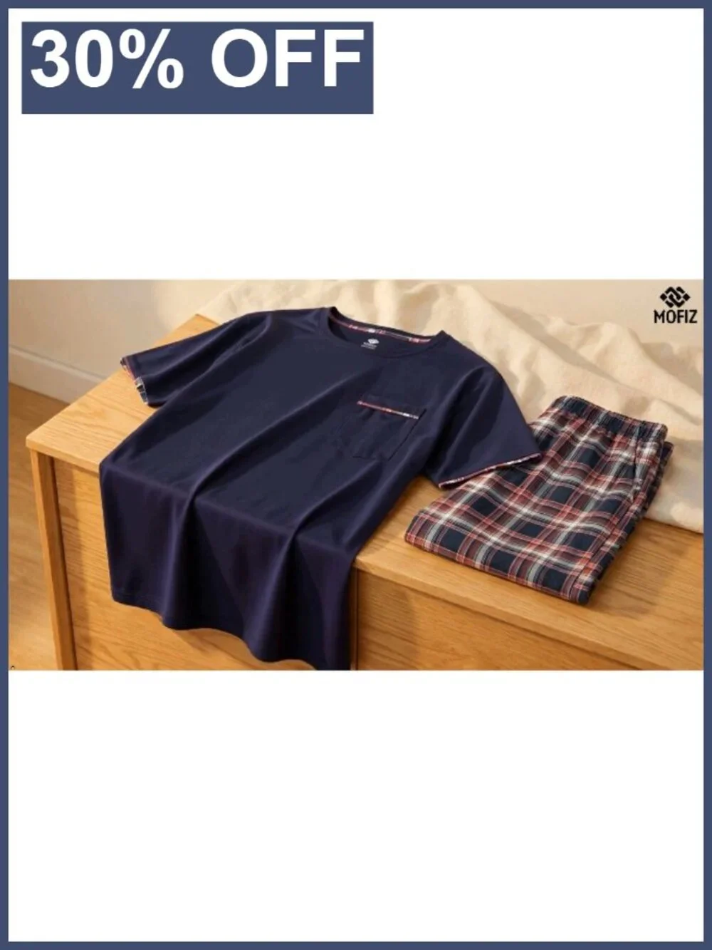 Men's Pajama Set Short Sleeve Shirt & Shorts Lightweight Soft Lounge Sleepwear